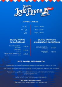 Šilutės ledo arenos darbo grafikas