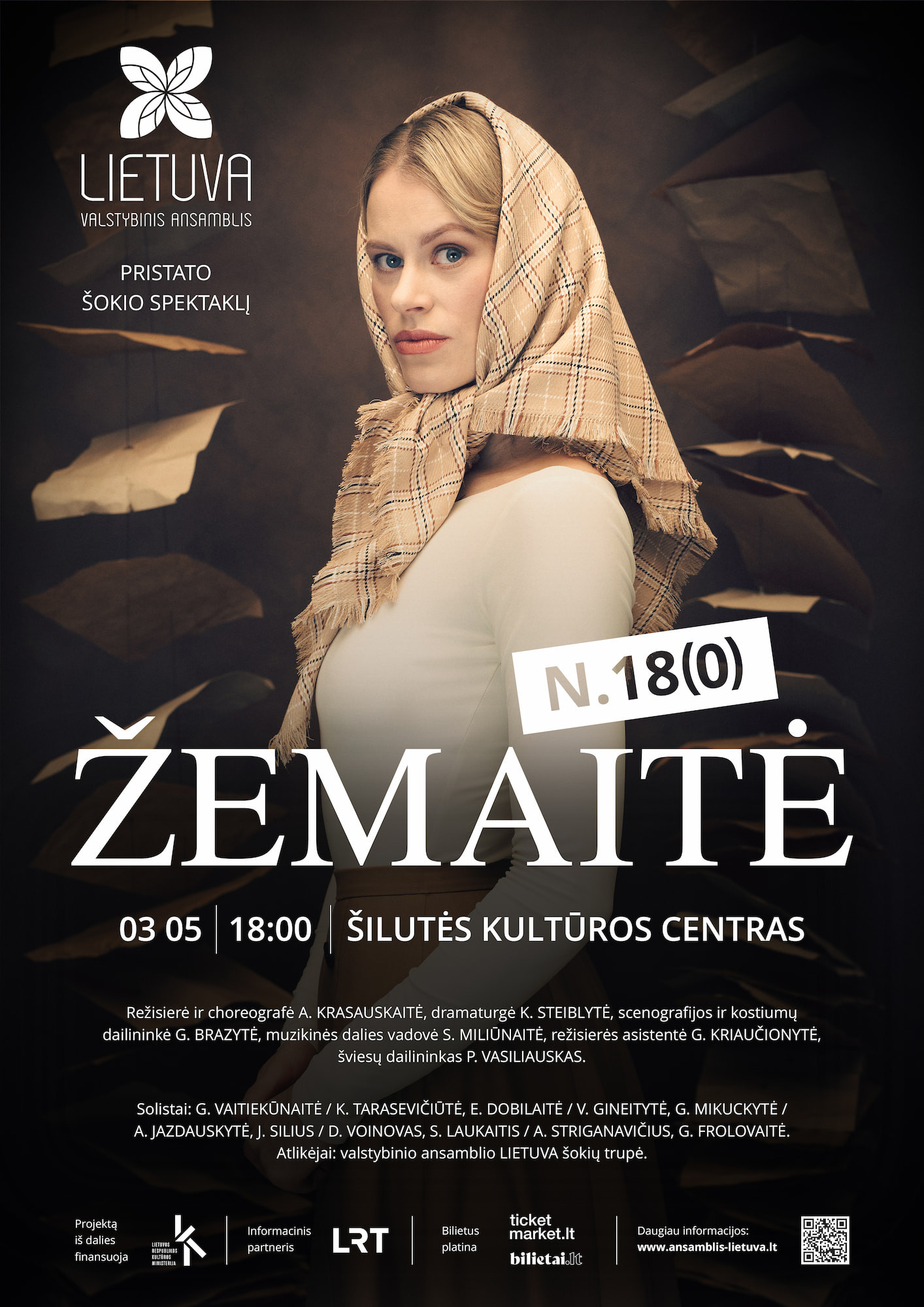 Šokio spektaklio „Žemaitė“ plakatas