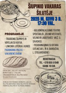 Renginio „Šiupinio vakaras Šilutėje“ plakatas