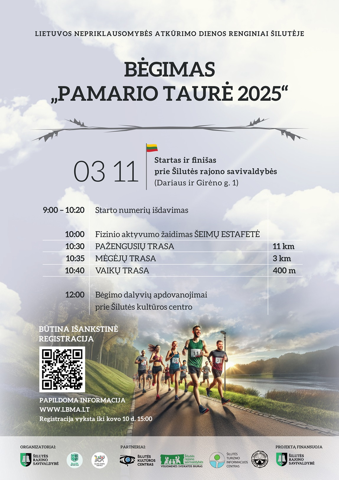 Bėgimo „Pamario taurė 2025“ renginio plakatas