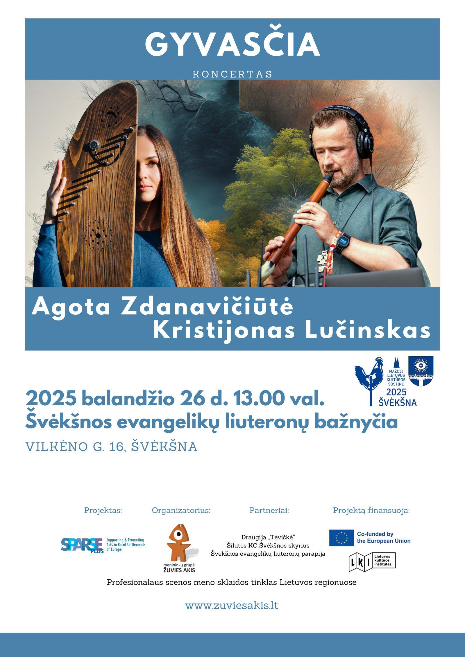 Koncerto „Gyvasčia“ programos plakatas