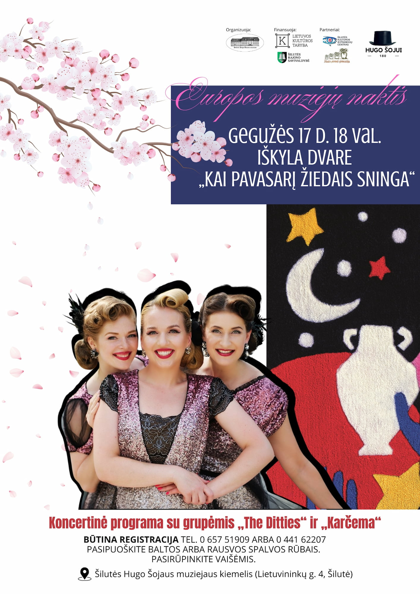 Europos muziejų nakties Šilutėje programos plakatas