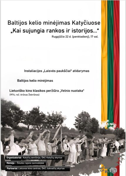 Baltijos kelio minėjimo Katyčiuose programos plakatas