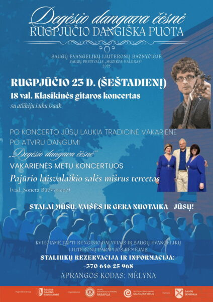 Renginio „Degėsio dangava čėsnė“ programos plakatas