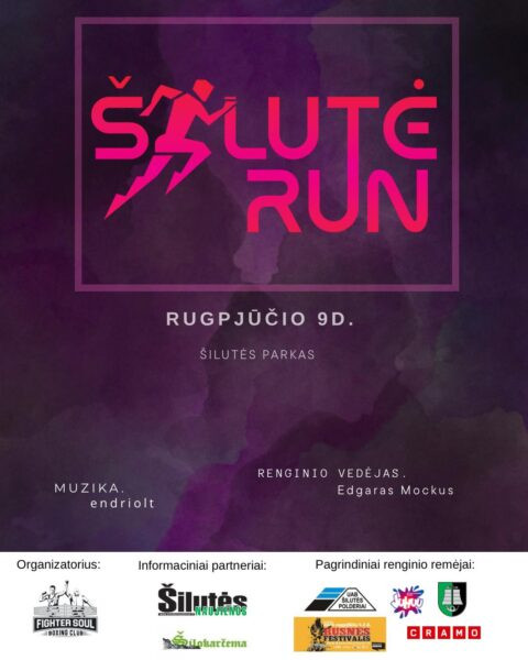 Sporto renginio „Šilutė run“ informacinis plakatas