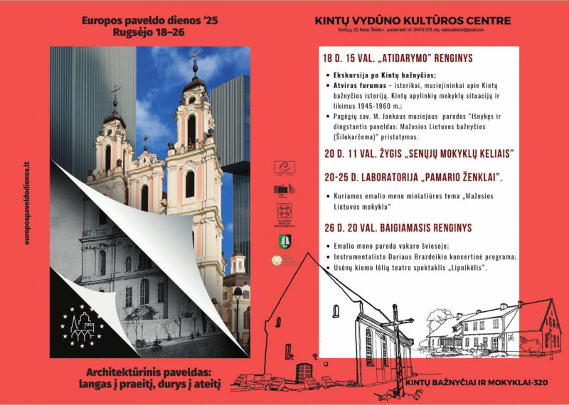Europos paveldo dienų Kintuose programos plakatas
