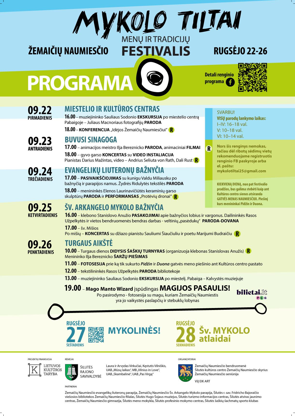 Festivalio „Mykolo tiltai“ programos plakatas