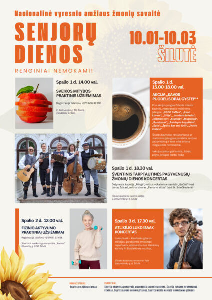 Senjorų dienų Šilutėje programos plakatas