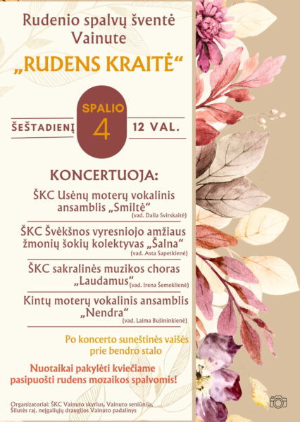 Renginio „Rudens kraitė“ programos plakatas