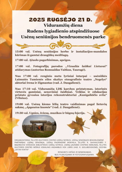 Renginio „Viduramžių diena rudens lygiadienio atspindžiuose“ programos plakatas