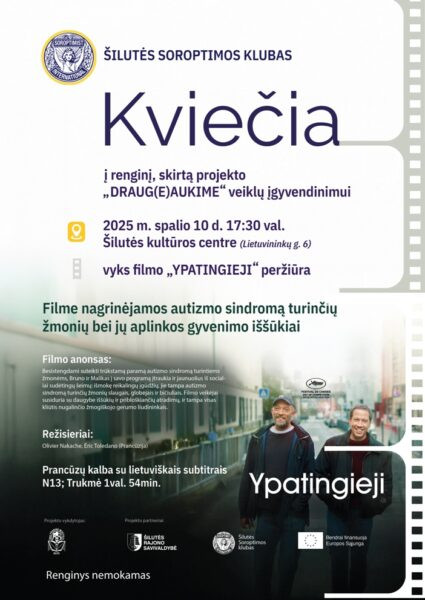 Projekto „Draug(e)aukime“ renginio plakatas