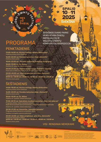 Moliūgų-žibintų festivalio programos plakatas