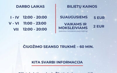 Informational poster about Šilutė Ice Arena opening hours