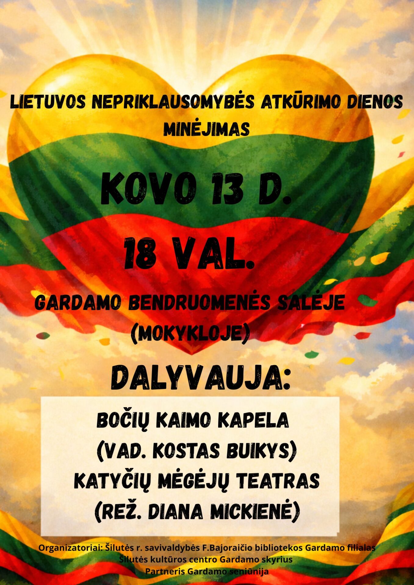Poster of the March 11 commemoration in Gardamas