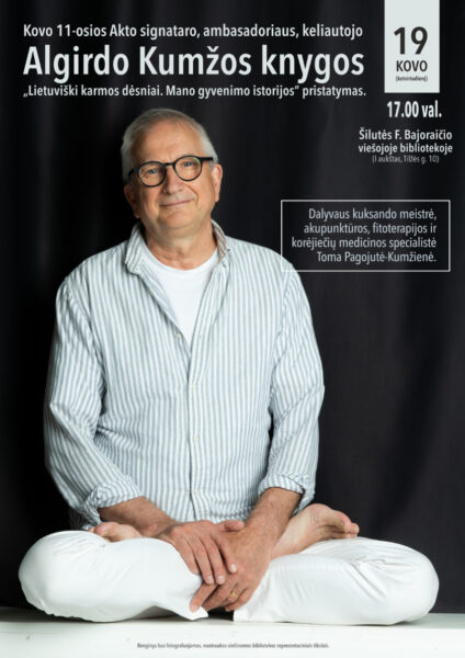 Algirdo Kumžos knygos pristatymo renginio plakatas