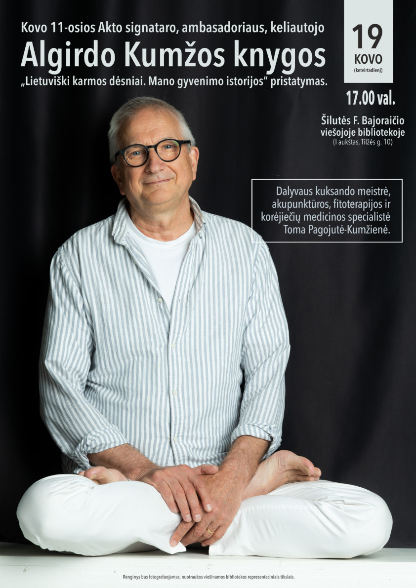 Algirdo Kumžos knygos pristatymo renginio plakatas