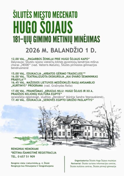 Hugo Šojaus 181-ųjų gimimo metinių minėjimo renginio plakatas