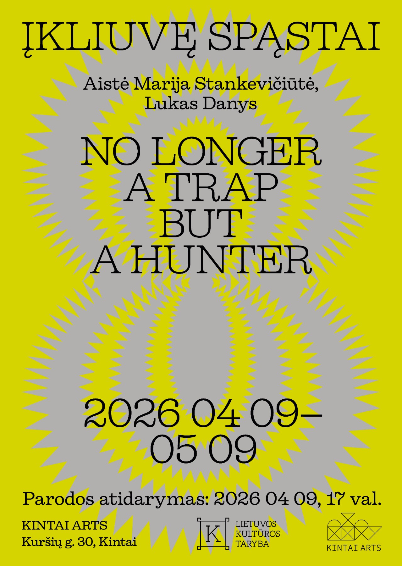 Parodos „Įkliuvę spąstai“ plakatas