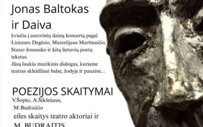 Tarptautinės teatro dienos vakaro renginio plakatas