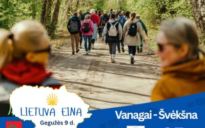 Informacinis plakatas apie žygį „Lietuva eina“ Vanagai–Švėkšna