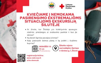 Informacinis plakatas apie ekstremalių situacijų ekskursiją Šilutėje