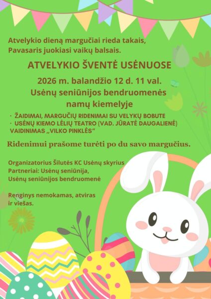 Atvelykio šventės Usėnuose plakatas