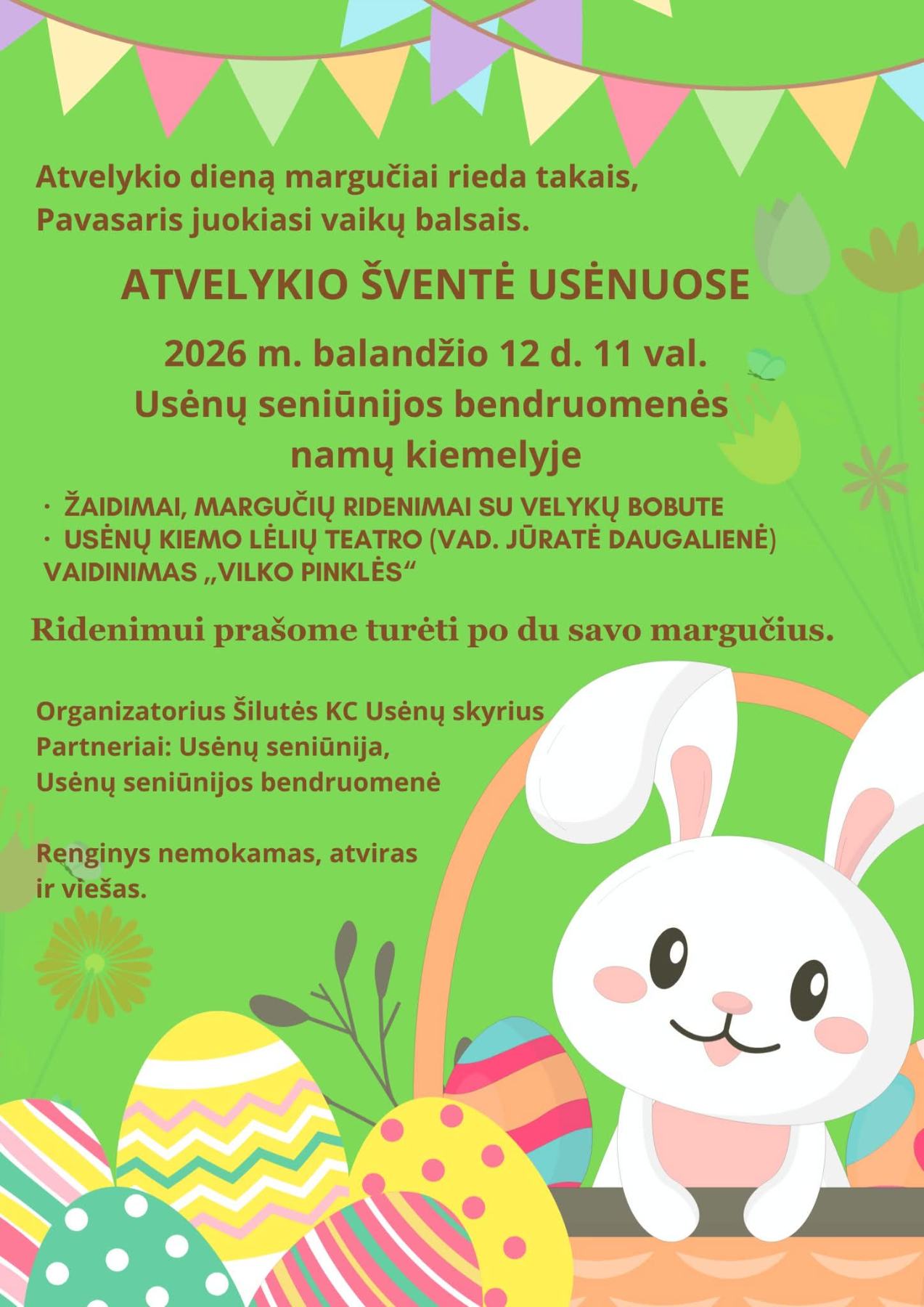 Atvelykio šventės Usėnuose plakatas