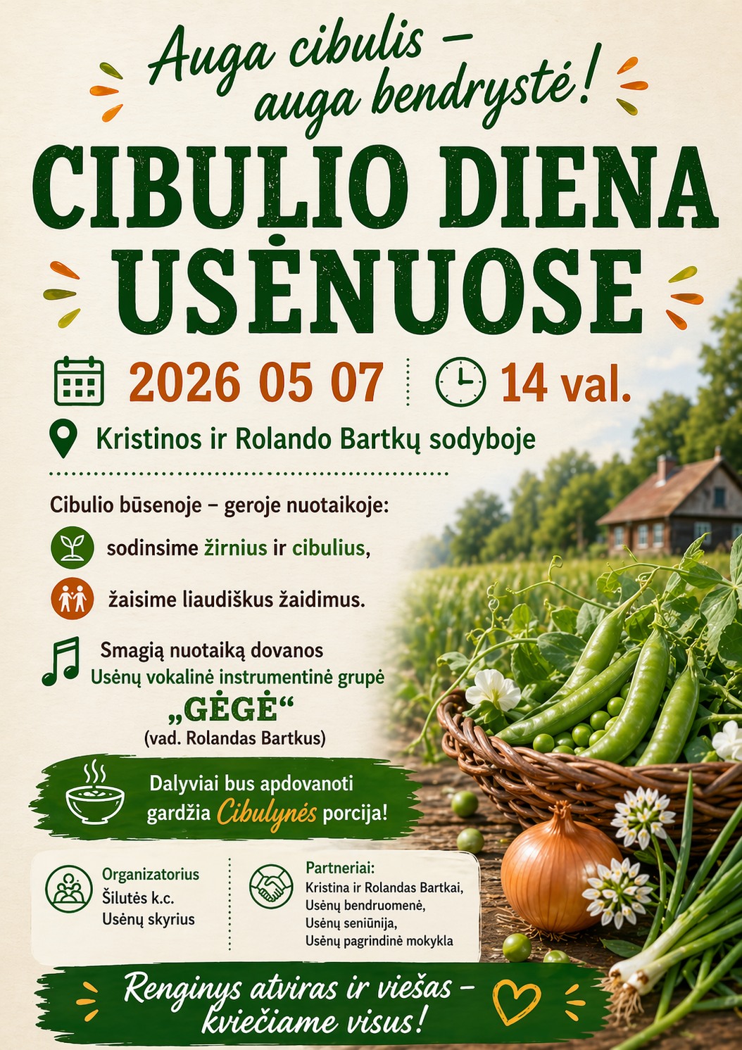 Informacinis plakatas „Cibulio diena Usėnuose“