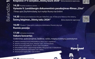 Stintų naktis 2026 renginių programos plakatas, balandžio 17–18 d., Rusnė.