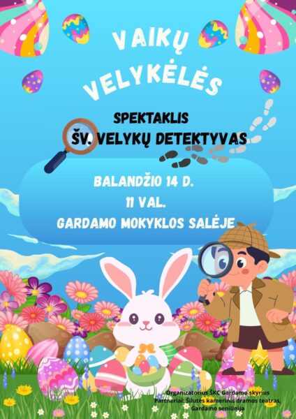 Vaikų Velykėlių Gardame plakatas