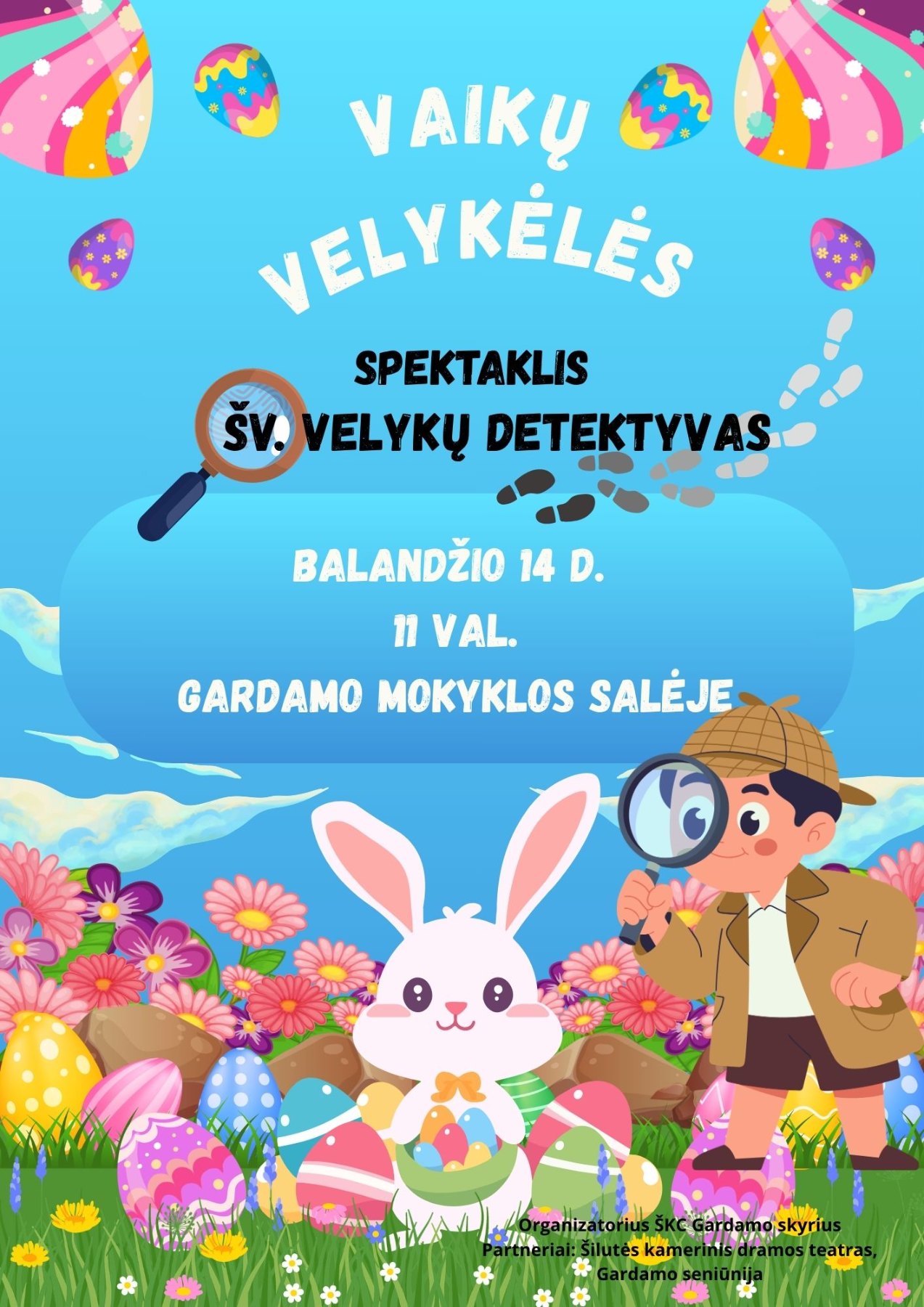 Vaikų Velykėlių Gardame plakatas