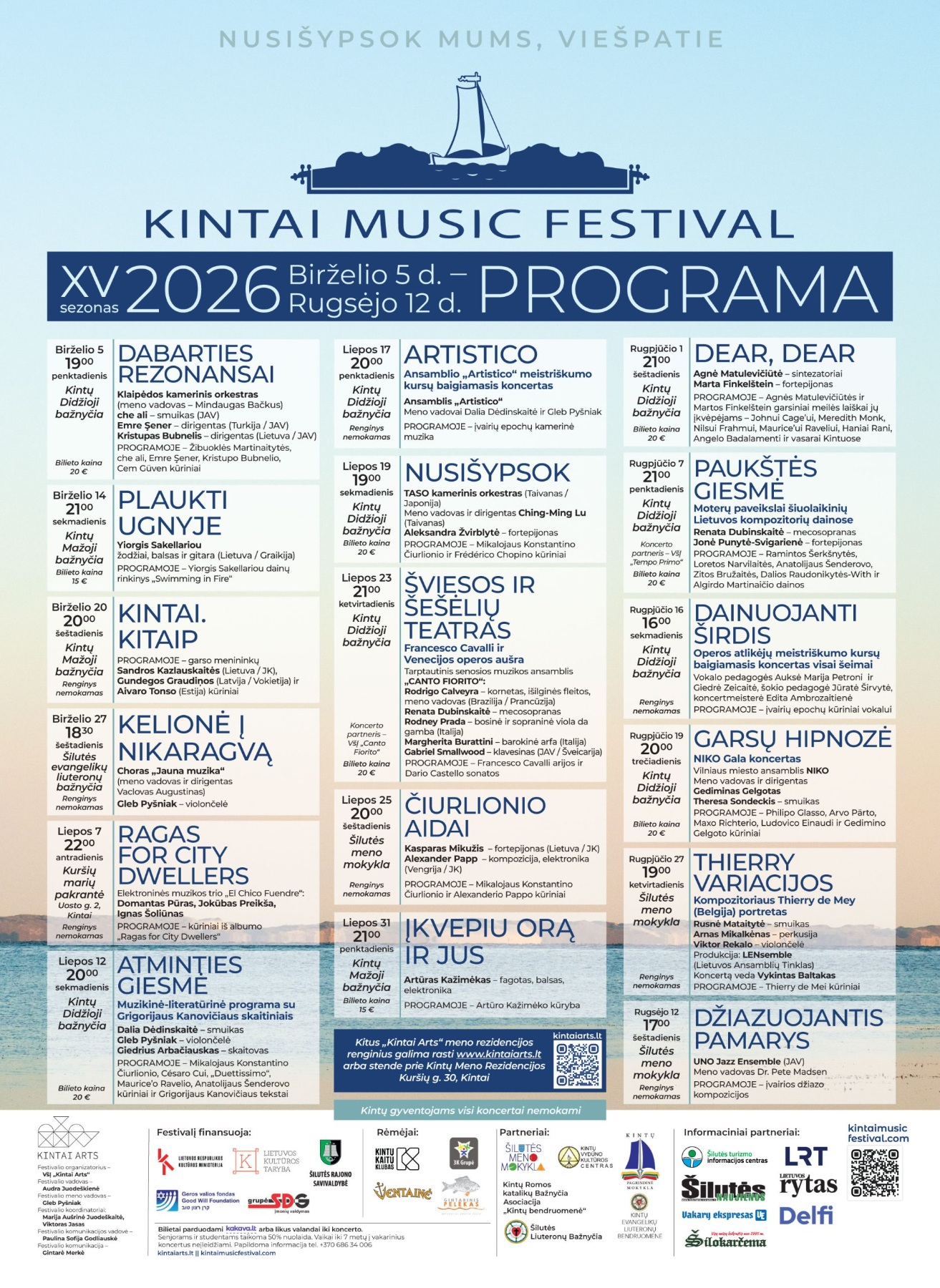 Kintų muzikos festivalio 2026 programos plakatas