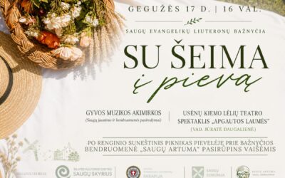 Renginio „Su šeima į pievą“ plakatas