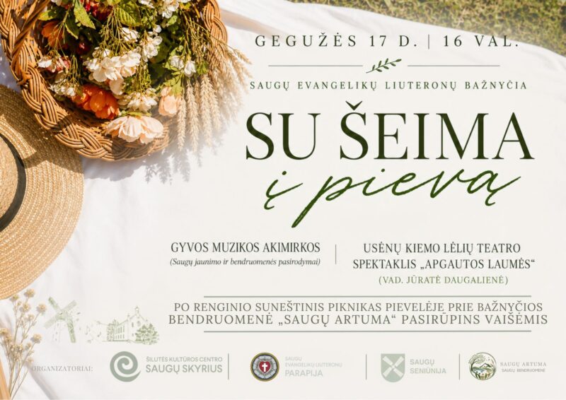 Renginio „Su šeima į pievą“ plakatas