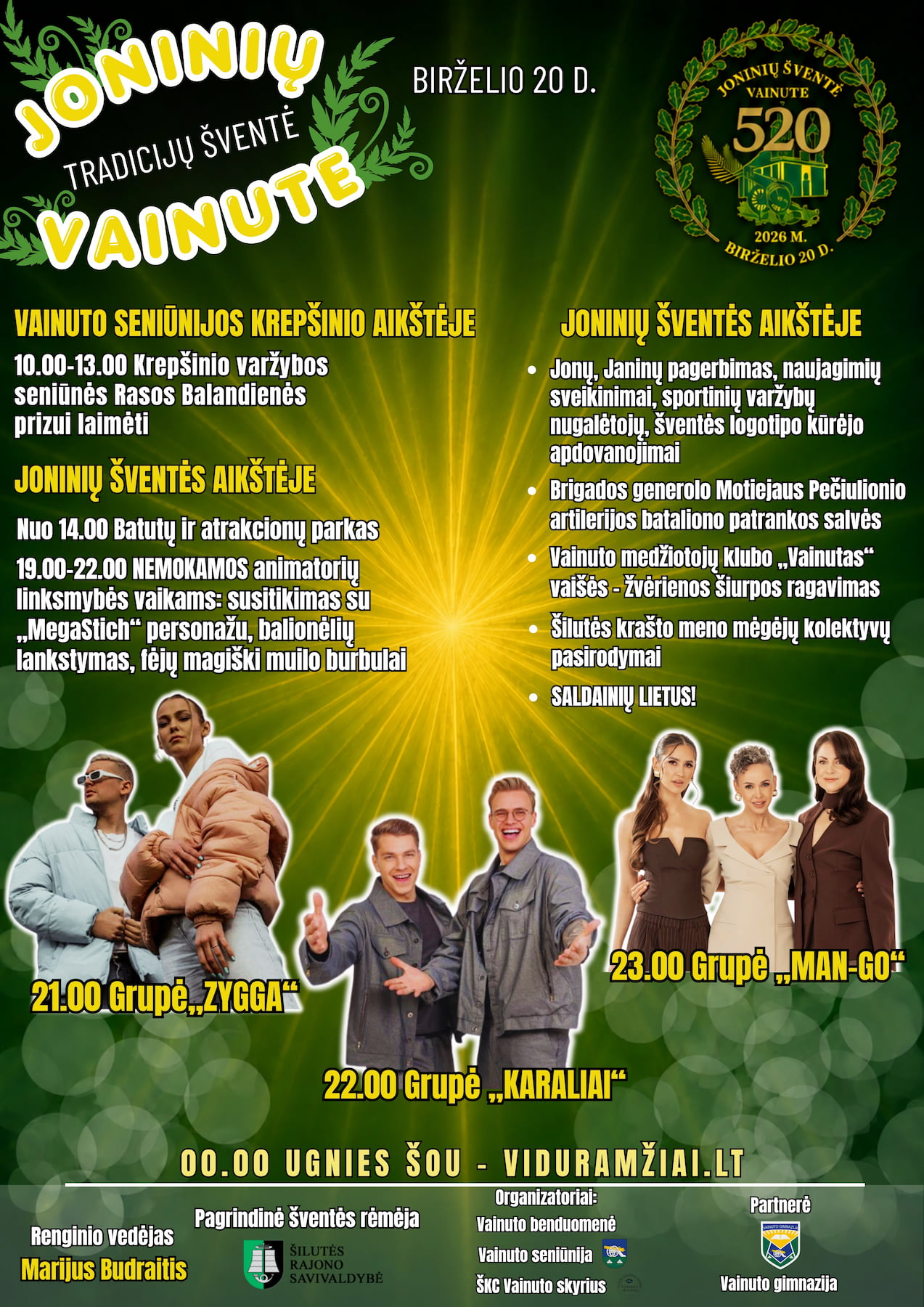 Joninių tradicijų šventės Vainute plakatas