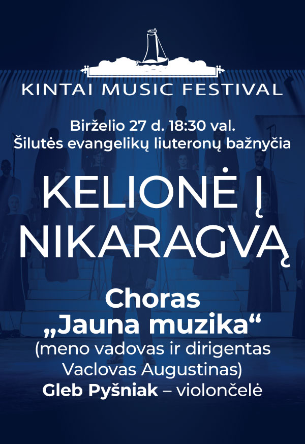 Kintų muzikos festivalis 2026 „Kelionė į Nikaragvą“ plakatas