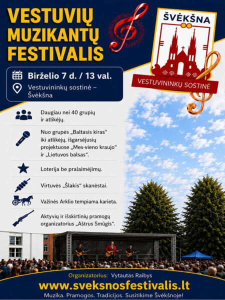 Vestuvių muzikantų festivalio Švėkšnoje 2026 plakatas