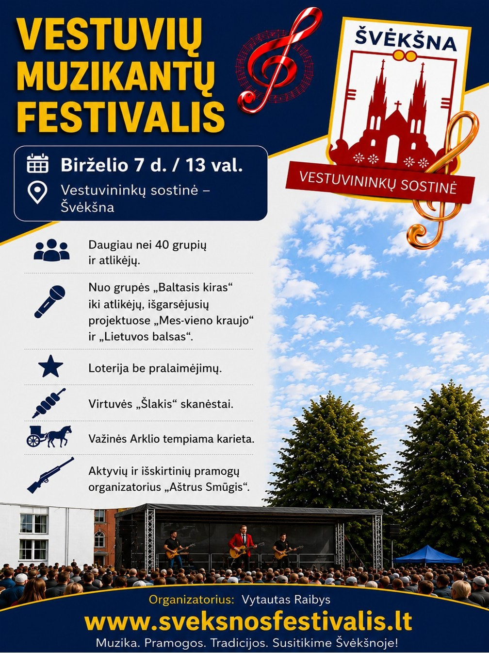 Vestuvių muzikantų festivalio Švėkšnoje 2026 plakatas