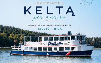 Keleivinis laivas „Valhalla“ maršrutu Šilutė–Nida Kuršių mariose