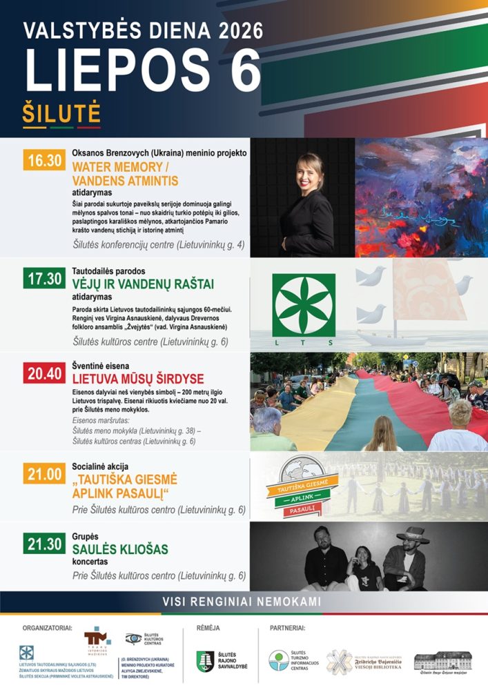 Liepos 6-osios renginių Šilutėje plakatas
