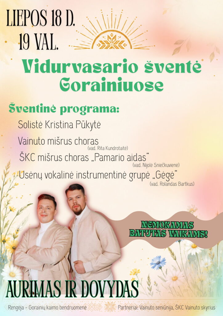Vidurvasario šventės Gorainiuose plakatas