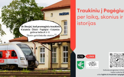 Ekskursijos traukiniu į Pagėgius plakatas