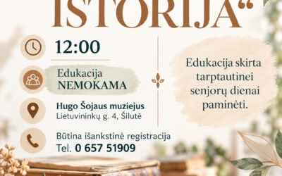 Edukacijos senjorams „Knygos istorija“ plakatas