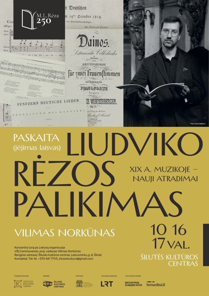 Paskaitos „Liudviko Rėzos palikimas: XIX a. muzikoje – nauji atradimai“ plakatas