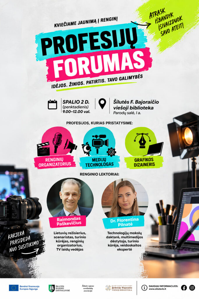 Renginio „Profesijų forumas“ plakatas